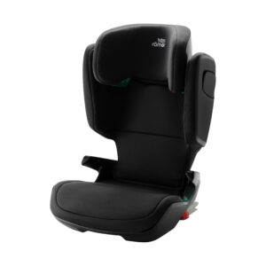 Britax Römer Kidfix M I-Size autostoeltje in Cosmos Black, met zijwaartse bescherming en ergonomisch ontwerp, biedt optimale veiligheid en comfort voor kinderen tijdens autoritten.