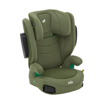 Joie I-Trillo LX autostoeltje in Moss, met zijwaartse bescherming en verstelbare hoofdsteun, ontworpen voor veilige en comfortabele autoritten voor kinderen in groep 2/3.