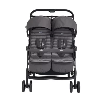 Joie Aire Twin duo buggy, lichtgewicht en gemakkelijk opvouwbaar met individueel verstelbare rugleuningen, zonnekappen en voetensteunen, ontworpen voor comfort en gemak bij het wandelen met twee kinderen => BESTE duo buggy