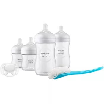 Philips Avent babyfles Natural Response Advanced starterset, bevat babyflessen met natuurlijke speen, ontworpen voor een gemakkelijke overgang tussen borstvoeding en flesvoeding.