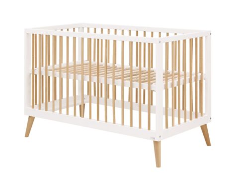 Bopita Jort – een stevig en modern ledikant met een strakke uitstraling, ontworpen voor een veilige en comfortabele slaapomgeving voor je baby, perfect passend in een eigentijdse kinderkamer.