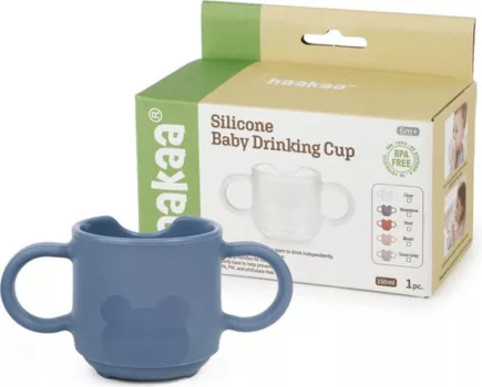 Haakaa open beker – een duurzame, kindvriendelijke beker zonder tuit of deksel, ontworpen voor een natuurlijke drinkervaring en ideaal voor het stimuleren van zelfstandig drinken.