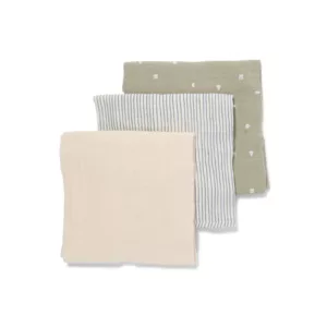 HEMA hydrofieldoeken, 3-pack, formaat 60x60 cm, gemaakt van zacht en absorberend materiaal, ideaal voor het afdrogen, verschonen en inbakeren van baby's.