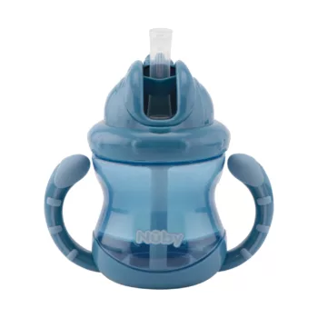 Nuby Flip-It – een handige kinderbeker met opklapbaar rietje, ontworpen voor morsvrij drinken onderweg, ideaal voor actief gebruik en eenvoudig schoon te maken.