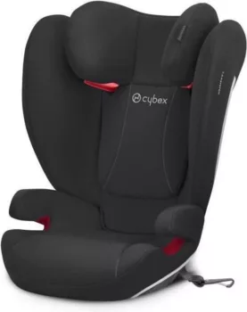 Cybex Solution B Fix autostoeltje in Volcano Black, voorzien van LATCH-systeem en zijwaartse bescherming, ontworpen voor veilige en comfortabele autoritten voor kinderen in groep 2/3.